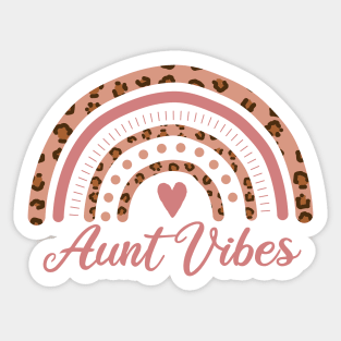 Aunt Vibes Leopard Rainbow Sticker